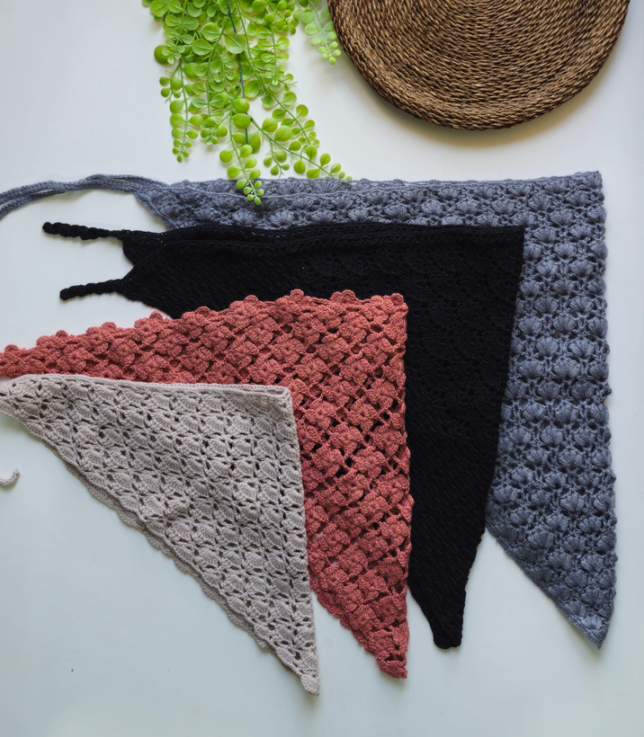 🧶 روسری اسکارف بافتنی دخترانه 🪅